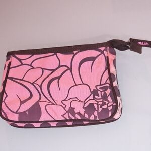 mark. Pink and Brown Floral Skincare Bag